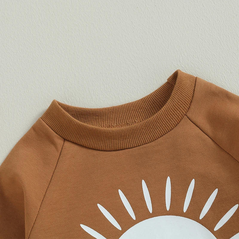 Description Picture 5 of itemBaby Hoodie Long Sleeve Crew Neck Sweatshirt Letters Sun Print Fall Clothes for Girls Boys