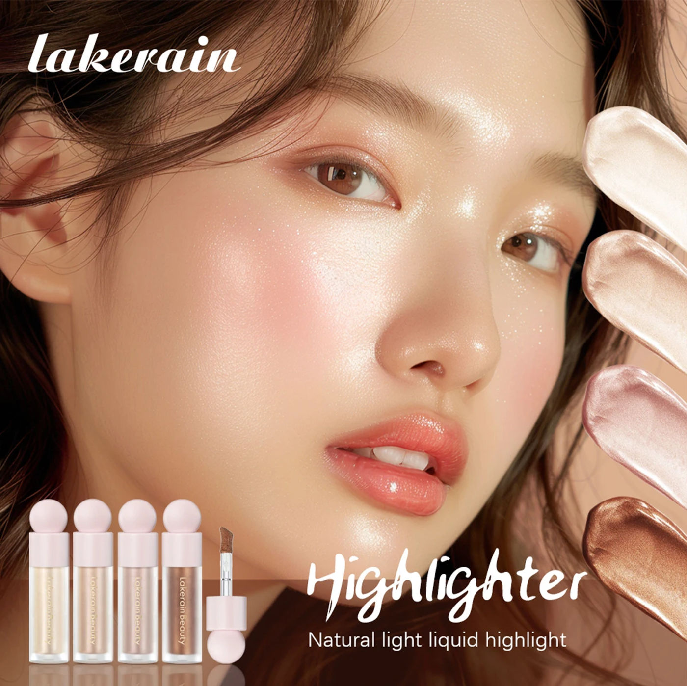 Description Picture 2 of itemLakerain Face Liquid Highlighter Waterproof Sweat-proof Long-lasting Golden Bronze Body Highlighter Fit&Smooth Brightening Fluid