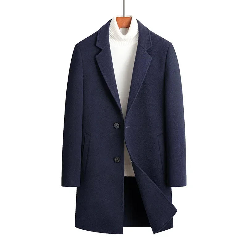 Description Picture 4 of itemWinter Men's Youth Solid Color Lapel Single Breasted Casual Coat Jacket