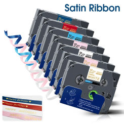 12mm Satin Ribbon for Brother TZe Tape TZe231 Non Adhesive Ribbon Packing Satin Ribbon Compatible Brother P Touch Label Printer