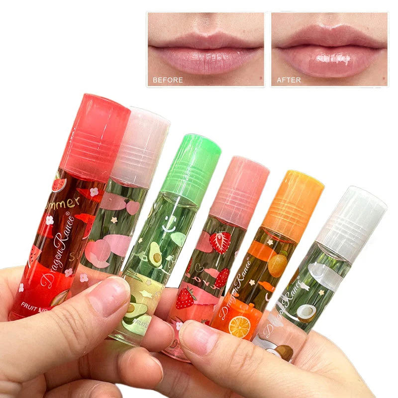 Description Picture 5 of item6 Color Plumping Clear Lip Oil Mirror Water Lip Gloss Lip Glaze Transparent Liquid Lipstick Moisturizing Fruit Lips Care Make Up