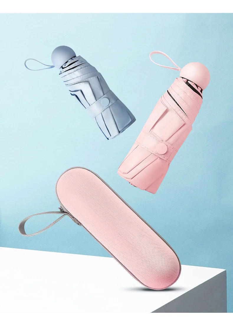 Description Picture 3 of itemMini 8-Ribs Sun Umbrella Portable Pocket Capsule Umbrella Sun Protection UV Folding Umbrella Parasol with Box