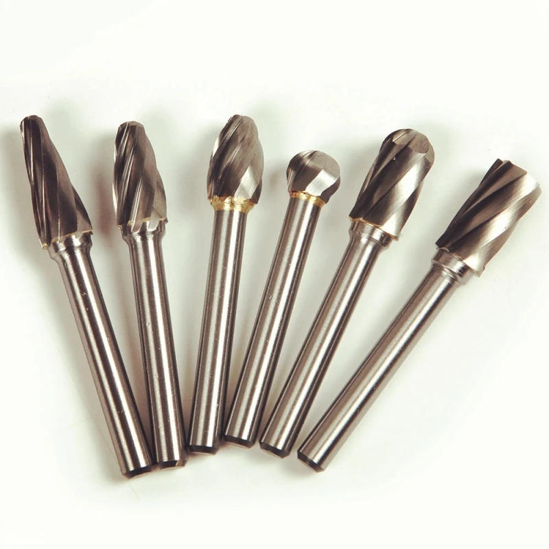 Description Picture 4 of itemFixmee 6pcs 6*10mm ACDEFL Tungsten Carbide 8 Flutes Rotary Burrs Point File Cutter Drill Bit