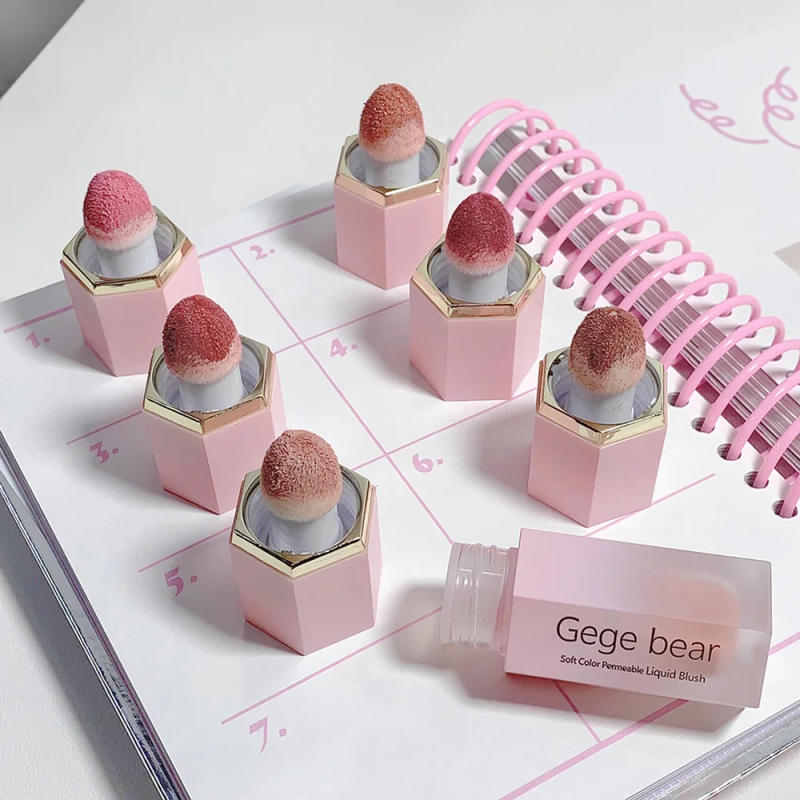 Description Picture 5 of itemGege Bear Liquid Blush Cream 6 Colors Smooth Velvet Matte Pink Blusher Natural Easy To Smudge