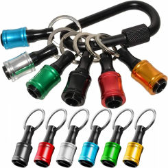 New 6pcs 1/4" Hexagonal Shank Screwdriver Head Holder Extension Rod Key Chain Adapter Drill Bit Quick Replacement Portable Hand