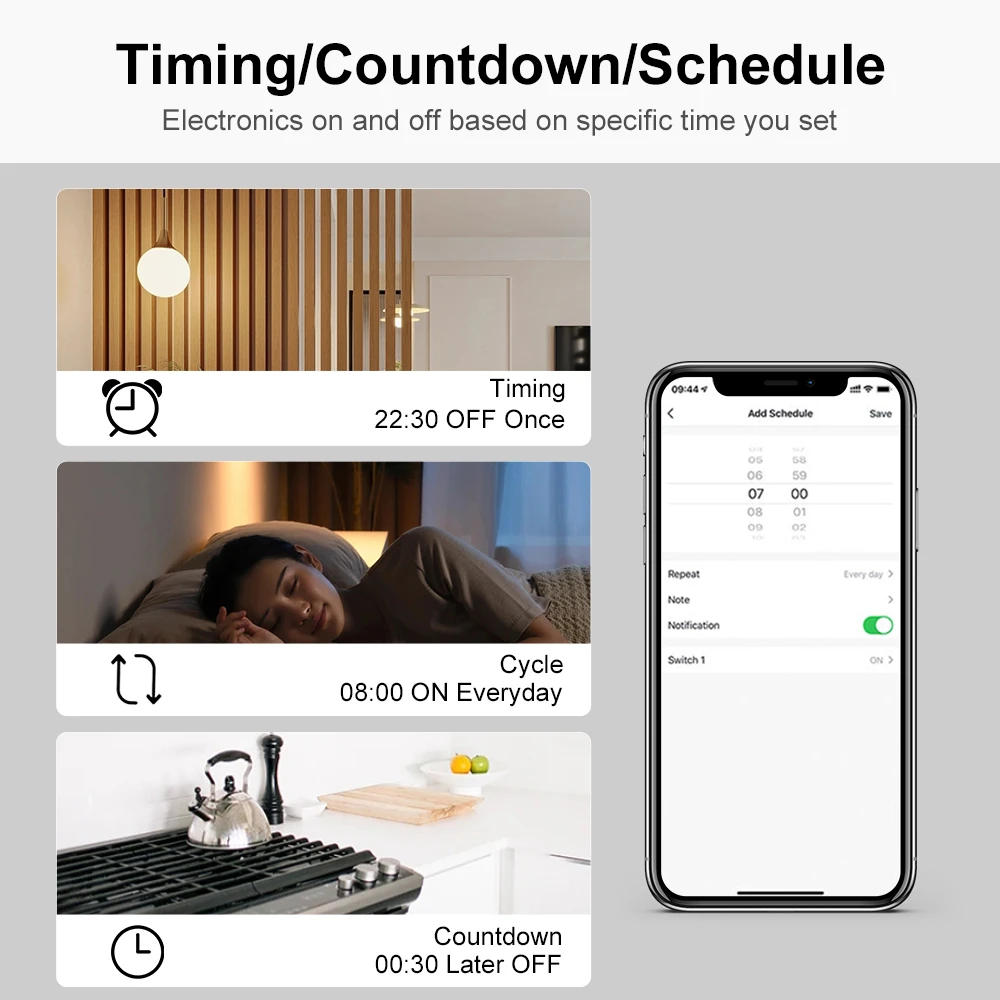 Description Picture 5 of itemTuya Smart ZigBee3.0 Light Switch Module 16A MiNi DIY Breaker Supports 2 Way Control App Remote Control for Alexa Google Home