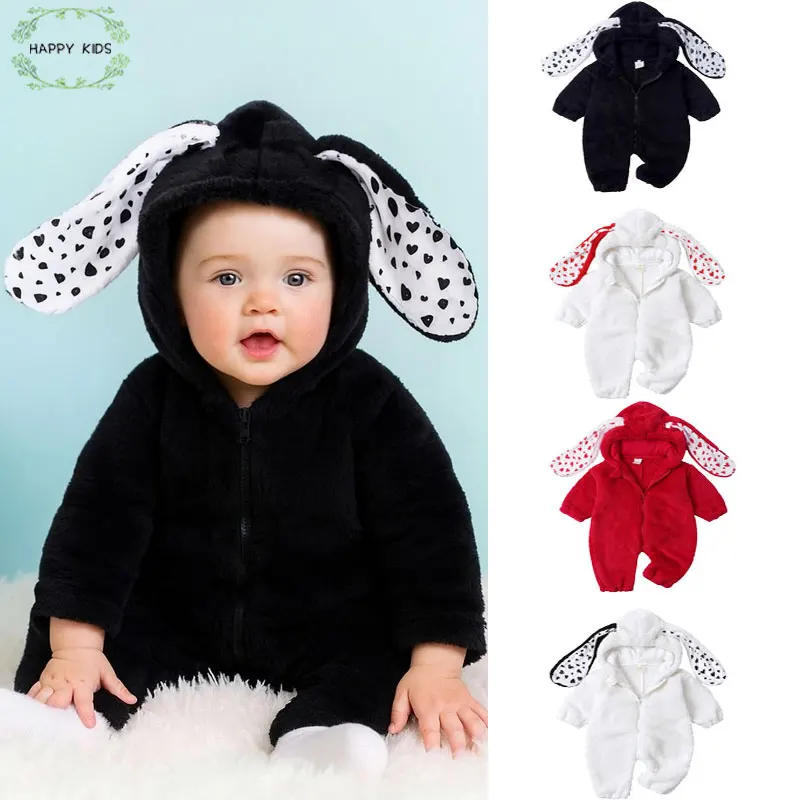 Description Picture 3 of itemBaby Boys Girls Hoodies Romper Winter Fleece Bunny Rabbit Ear Clothes Long Sleeve Infant Bodysuit For Newborn Toddler Onesies