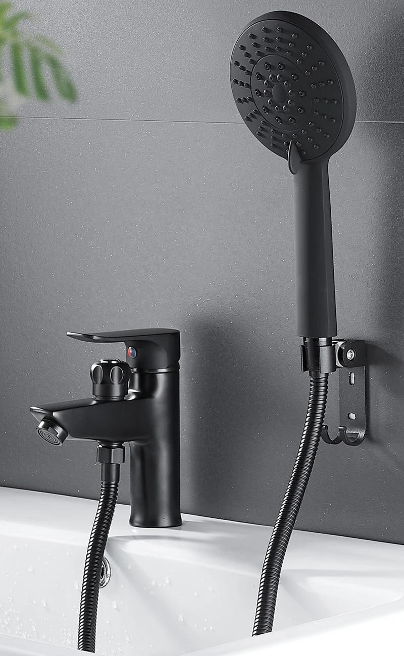 Description Picture 2 of item2 in 1 Bathroom Basin Faucet Brass Handheld Toilet Bidet Faucets Sprayer Cold and Hot Water Mixer Bathtub Tap with Shower Set