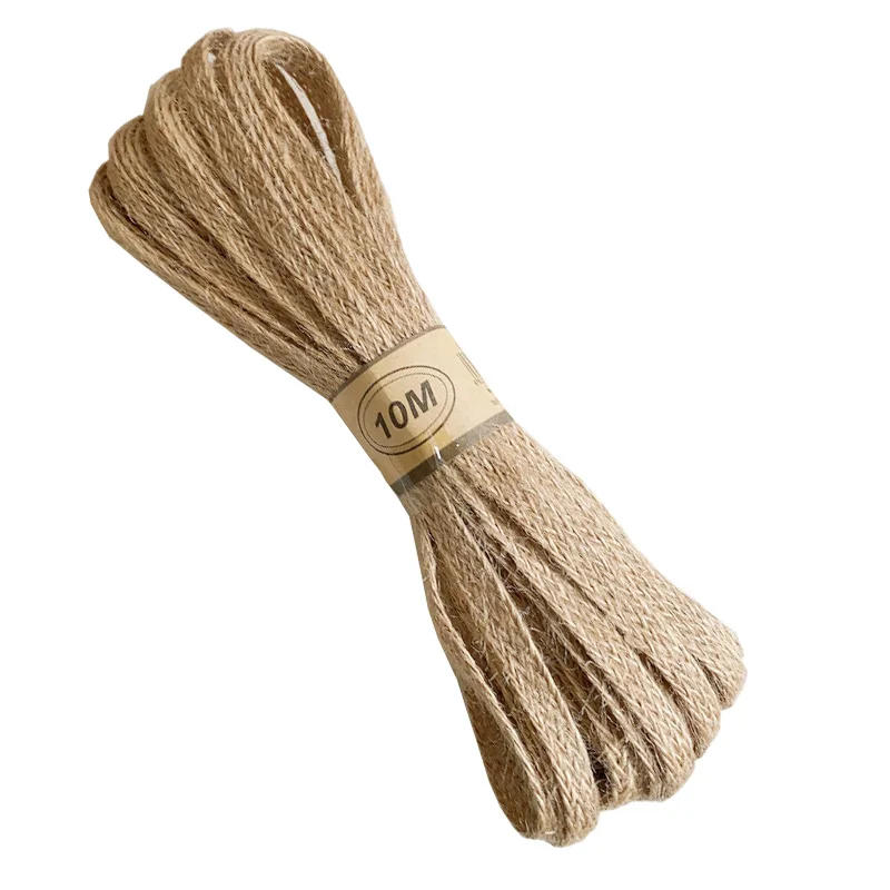 Description Picture 3 of item10M Hemp Cords Braided Flat Burlap Ribbon 8mm 12mm 18mm Nature Jute Rope Twine Webbing DIY Wedding Decoration Ribbons Crafts