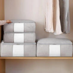 Quilt Clothes Storage Bag Non-woven Waterproof Closet Wardrobe Organizer Quilt Clothes Storage Bag Large Capacity Blanket Storag