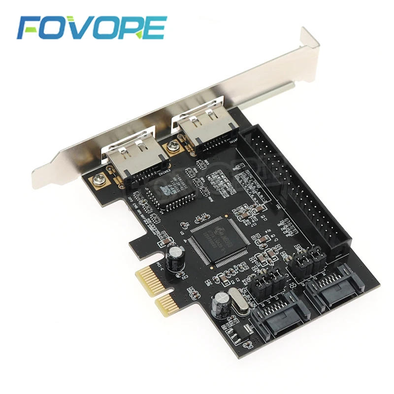 Description Picture 2 of itemPCI express to 2 Ports SATA IDE eSATA Controller SATA 2.0 to PCIe PCI-e Adapter Converter Expansion Card RAID Chip JMB363