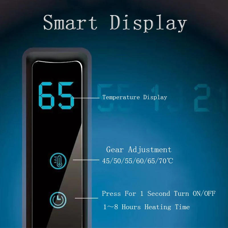 Description Picture 6 of itemTowel Dryer Shelf Rotate180 Degrees Smart Electric Bath Towel Warmer Heating Towel Shelf Rack Rotatable Digital Display Function