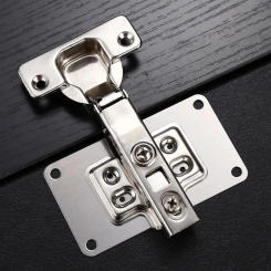 Stainless Steel Hinge Fixing Plate Kit Cabinet Door Hinge Repair Plate Bracket with Mounting Screw for Kitchen Furniture