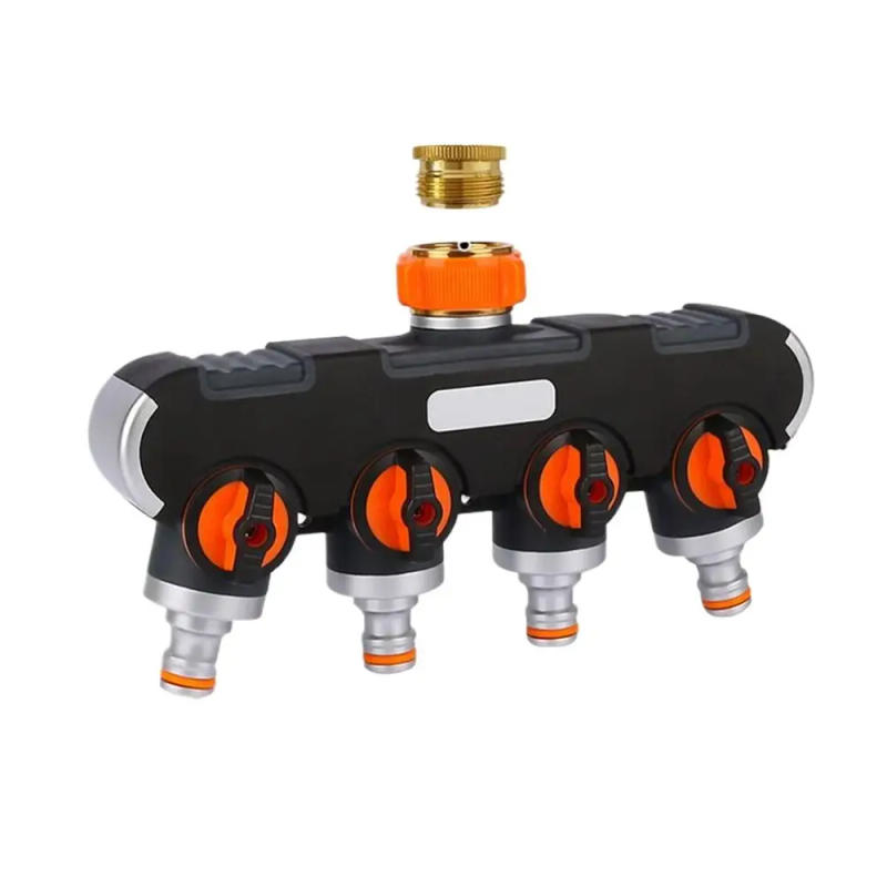 Description Picture 3 of item4 Independent Switches Garden Hose Splitter Splitter Design Tap Connector 4-Way Faucet Diverter Durable Material Robust Valve