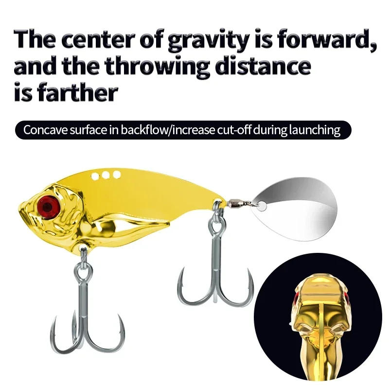 Description Picture 6 of itemSpinner Fishing Lures Rotating Sequin Spoon Metal 10g 15g VIB Crankbaits Winter Fishing Hard Baits Tackle Pesca