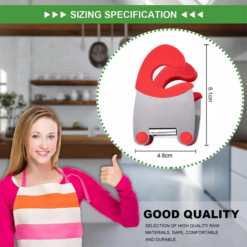 Description Picture 3 of itemStainless Steel Pot Clip Holder Spoon Rest Anti-Scald Silicone Grip Pot Clip Holder Easy Pot Fixed Clamp Kitchen Gadget Organize