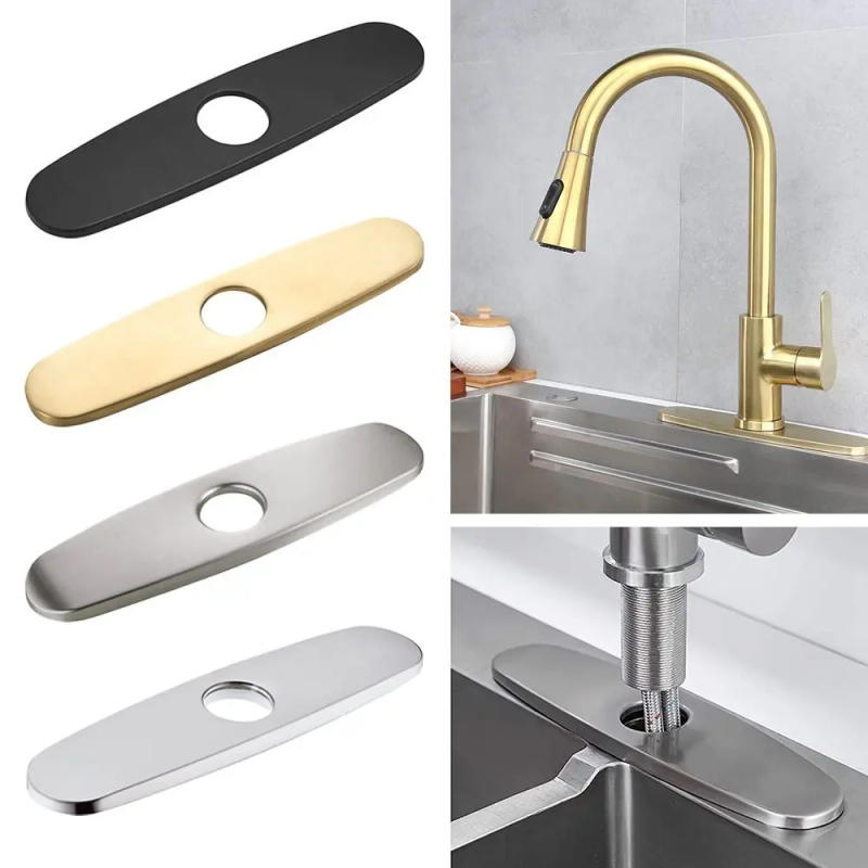 Description Picture 2 of item1PC Faucet Plate Hole Tap Cover Deck Plate Stainless Steel Bathroom Kitchen Sink For Most Single Hole Faucet