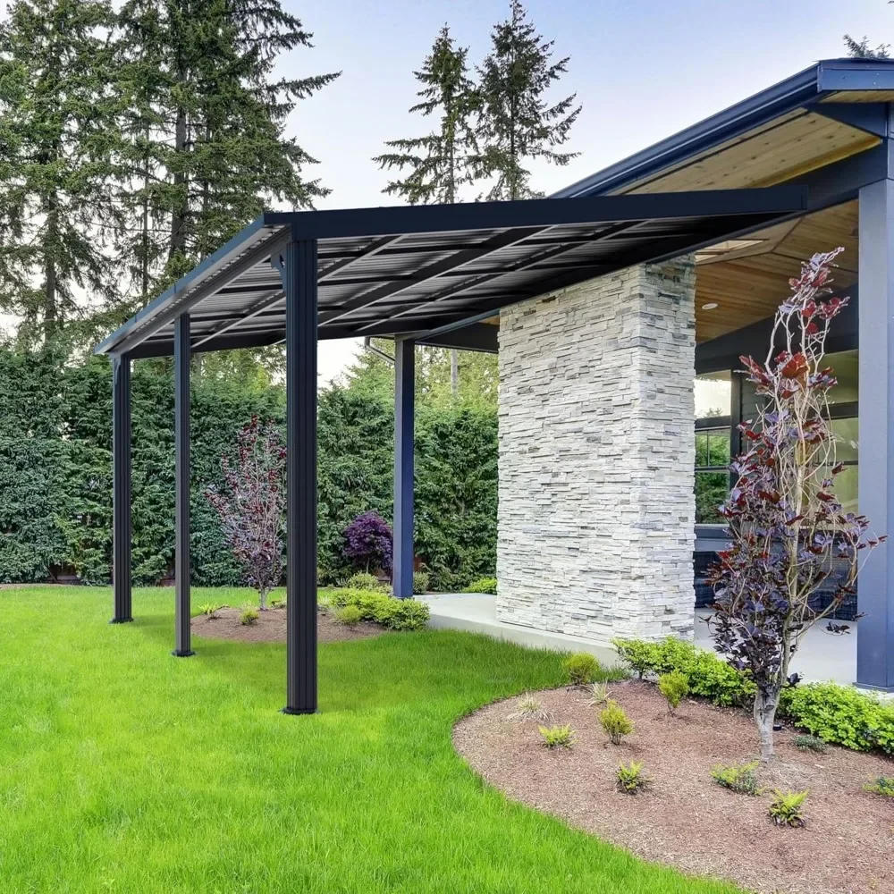Description Picture 4 of itemGazebo, Outdoor Pergola on Clearance with Aluminum Frame, Outdoor Patio Lean to Gazebo Awnings for Deck, Porch and Backyard