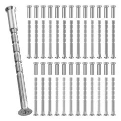 4mm Door Handle Screws Nickel Plated Screw Connecting Bolts & Sleeve for Fixing Door Handles Escutcheons Cabinet Drawer