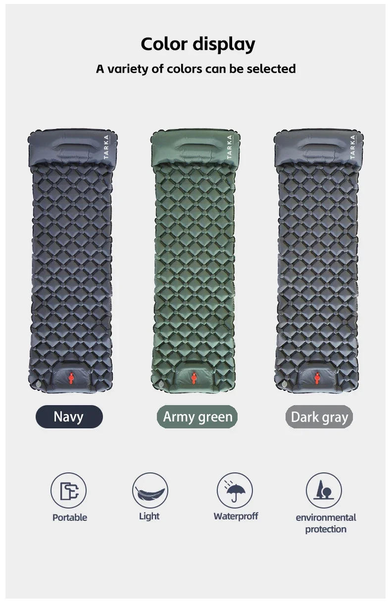 Description Picture 2 of itemTARKA Outdoor Camping Mats Air Cushion with Pillow Inflatable Tourist Sleeping Pad Climbing Trekking Self-Inflating Mattress