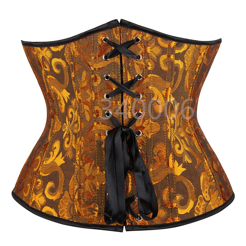 Description Picture 5 of itemCaudutas Women Underbust Corset Bustiers Floral Gothic Corset Sexy Lingerie Mini Corset Cupless Vintage Costume Plus Size Red