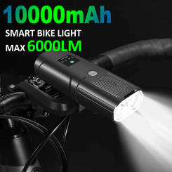 NEWBOLER Smart Bicycle Light Front 10000mAh Bike Light 6000Lumen Waterproof  USB Charging MTB Road Cycling Lamp Bike Accessories
