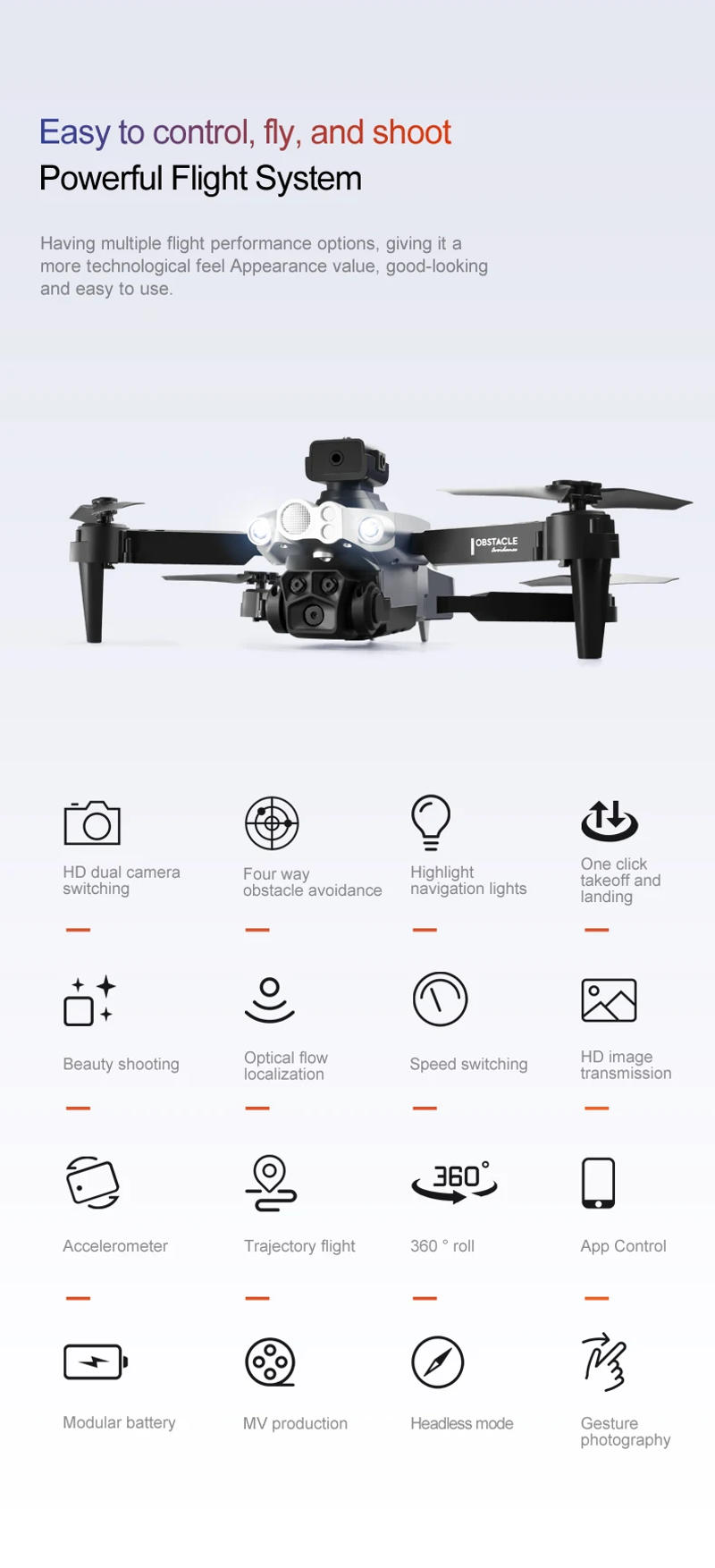 Description Picture 5 of itemXiaomi LU200 Pro Drone 8kHD GPS Professional Aerial Photography 5G Triple-camera Obstacle Avoidance Brushless Quadcopter 10000M