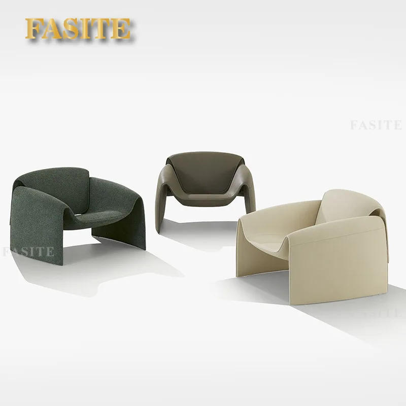 Description Picture 5 of itemLeisure Relaxing House Coffee Fluted Crab Chair Half Round  Living Room Classic Style Colorful Low Back Single Seater Sofa Chair