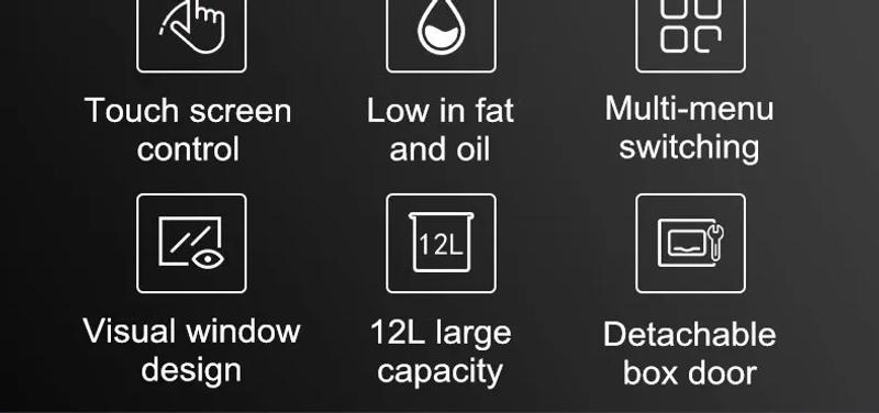 Description Picture 3 of itemAir Fryer Visual Home Automatic Electric Oven 12 Liters Large Capacity Multifunctional Lampblack Electric Frying Pan Black