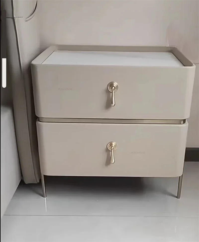 Description Picture 4 of itemEuropean Wooden Slate Nightstands Nordic Home Bedside Table Light Luxury Bedroom Furniture Simple Storage Cabinet with Drawers