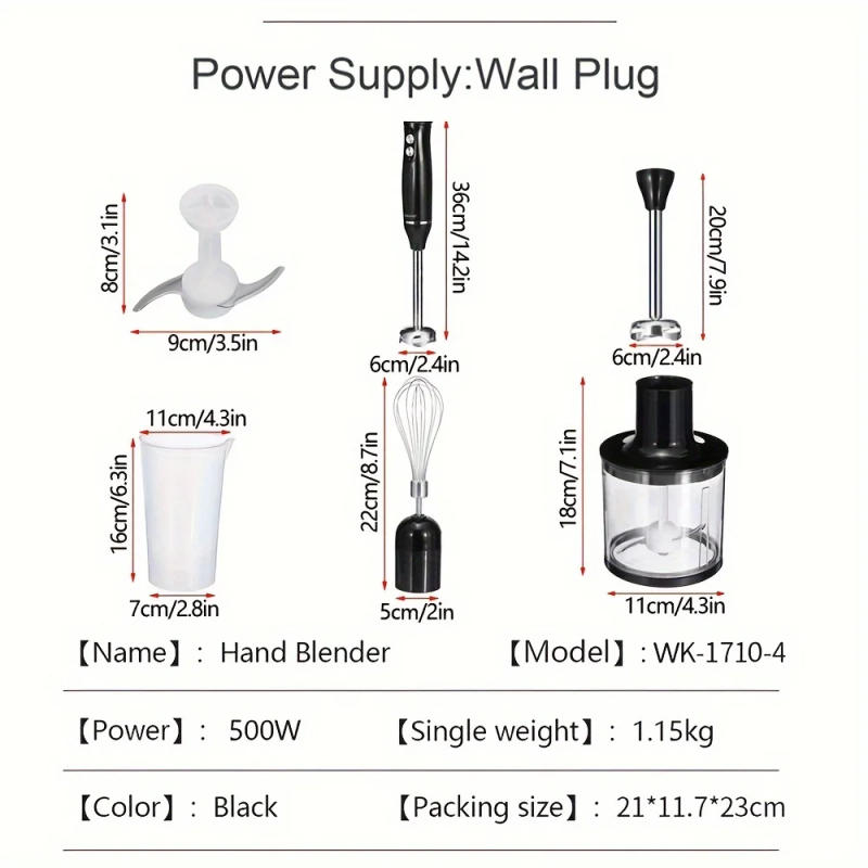 Description Picture 4 of itemWK-1710-4 Multi-functional Cooking Stick,Handheld Mixer Electric Eggbeater,Fruit Juicing,Small and Convenient,Detachable Design