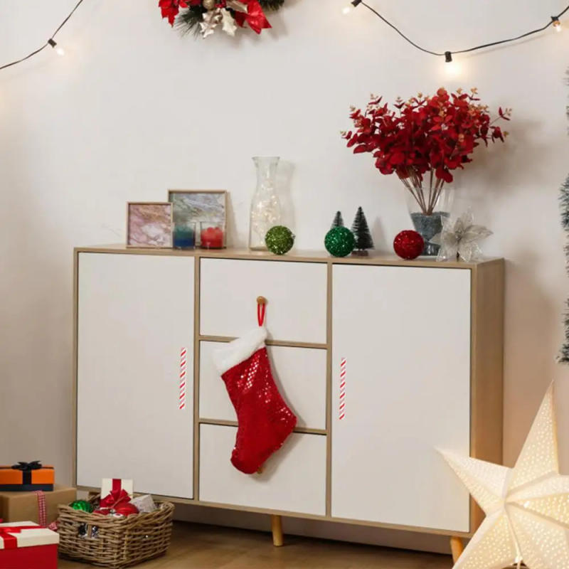 Description Picture 4 of item2 Pieces Christmas Knob Covers Creative Cabinet Dresser Pulls Christmas Drawer Knobs Microwave Oven Door Handle Protection cover