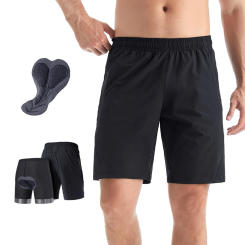 Bike Riding Shorts Padded Men Breathable Skin-Friendly Men's Cycling Shorts Removable Inner Lining Quick-drying 3D Tailoring