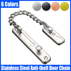 1PCS Stainless Steel Anti-theft Door Chain Security Chain Thickened Door Lock Chain Anti-theft Buckle Chain With Screws