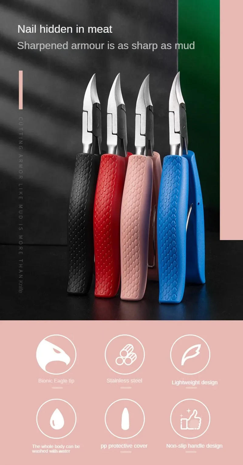 Description Picture 2 of itemToenail Clippers Dead Skin Remove Nail Ingrown Eagle Nose Nipper Cuticle Scissors Nail Cutter Paronychia Tools Pedicure Manicure