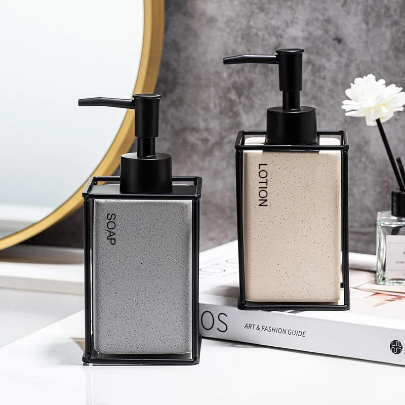 Description Picture 2 of item330ml Bathroom Soap 2pcs Ceramics Dispensers Refillable Holder Portable Travel Dispenser Liquid Soap Dispenser Bath Pump Bottle