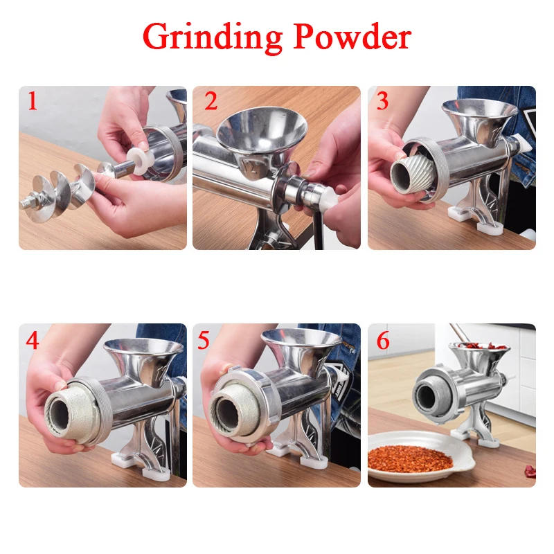 Description Picture 4 of itemMultifunctional Meat Grinder Sausage Maker Aluminum Alloy Household Manual Sausage Filler Table Hand Crank Kitchen Tools