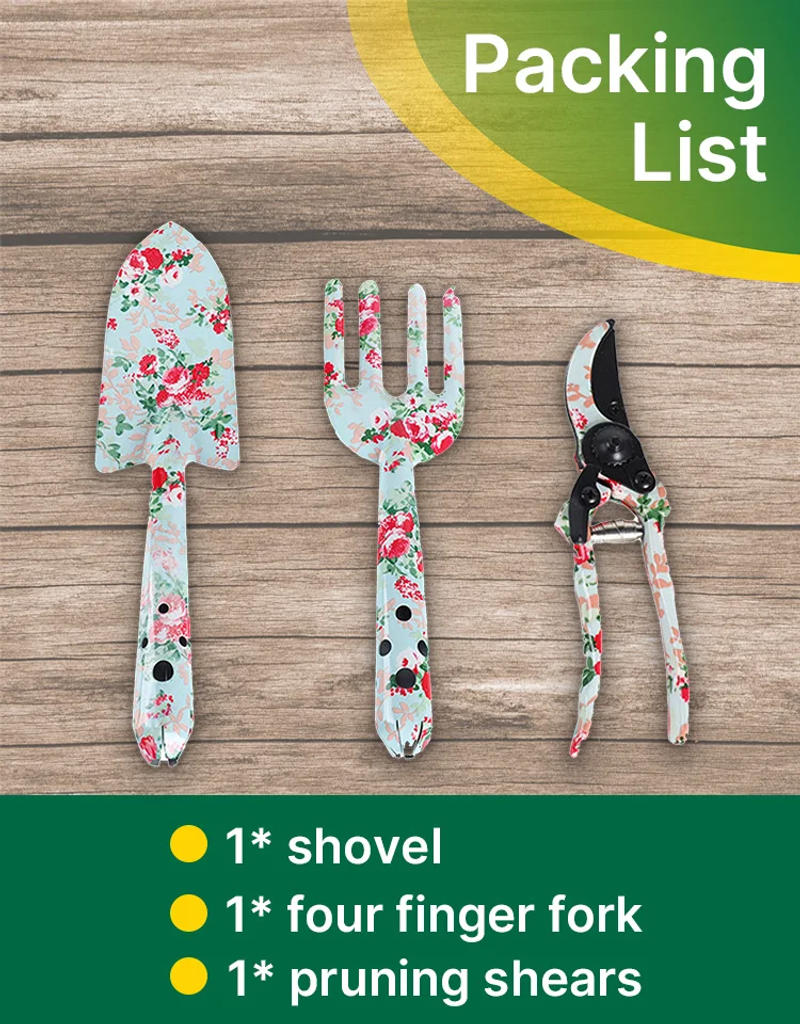 Description Picture 4 of item1 Box Garden Tool Set Heavy Duty Gardening Kit Durable Gardening Hand Tools ,Set of 3 ,Clippers, Trowel, and Weeding Fork