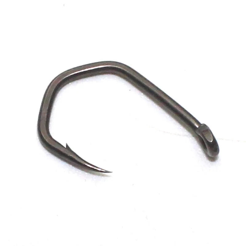 Description Picture 5 of item20PCS PTFE  Coated Carp Fishing Hooks High Carbon Steel Fishhooks Matt Black Barbed Curve Shank Gripper Style Sharp Carp Hooks