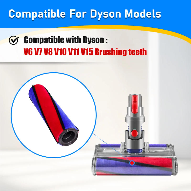 Description Picture 2 of itemRoller Bar Replacement Accessories For Dyson V6 V7 V8 V10 V11 Vacuum Cleaner Spare Part Soft Roller Brush Carpet Brushroll Bar