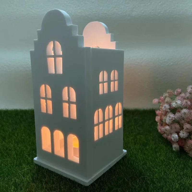 Description Picture 5 of itemEuropean House Silicone Mold Buildable Building Light House Mould DIY Cement Gypsum Clay Casting Epoxy Resin Mold Home Decor
