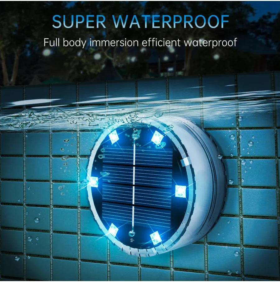 Description Picture 4 of itemSolar Diving Underwater LED Light RGB Color Changing Underwater Solar Lamp Fountain Aquarium Waterproof IP68 Floating Pool Light