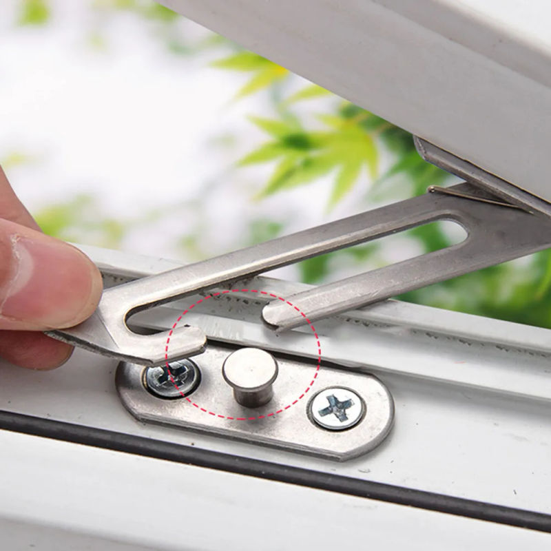 Description Picture 5 of item2pcs Automatic Limiter Window Security Casement Left And Right Window Wind Fixed Support Buckle Adjustable Safety Lock Hardware