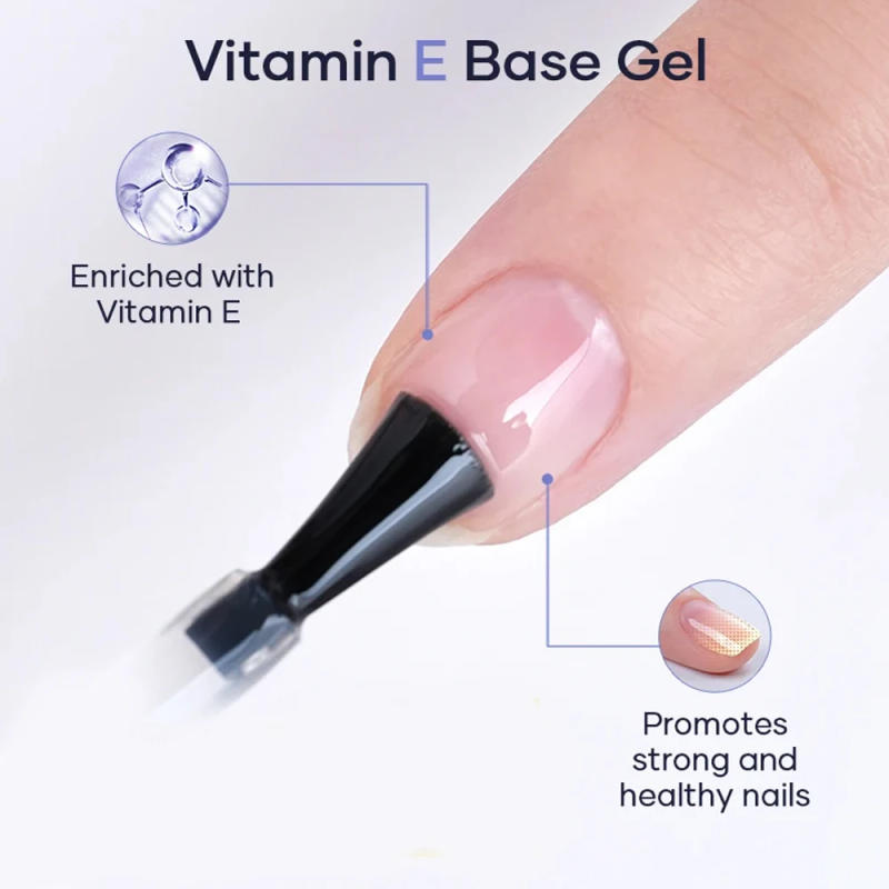 Description Picture 5 of item1 PCS Diamond Top Coat Super Shine Gel Nail Polish Vitamin Base Gel Strengthener 15ML Semi Permanent UV Strong Keratin Manicure