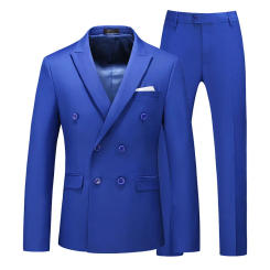 Fashion Men's Suit 2 Pieces Slim Fit Double Breasted Groom Wedding Tuxedos Jacket Pants Set Formal Business Prom Luxury Suits