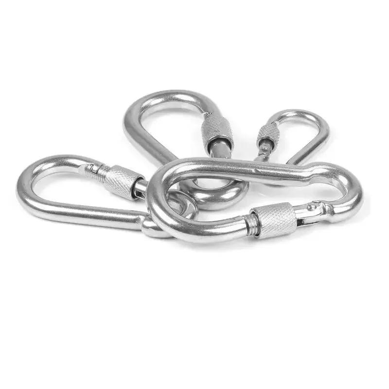 Description Picture 6 of itemM6/M8/M10 304 Silver Stainless Steel Lock Ring Safety Snap Hook Carabiner Spring Snap Quick Link Outdoor Climbing Gear Equipment