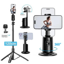 Ai Smart Auto Face Tracking Shooting Gimbal Selfie Stick 360° Rotation Tracking 1-Axis Stabilizer Tripod Phone Holder for Mobile
