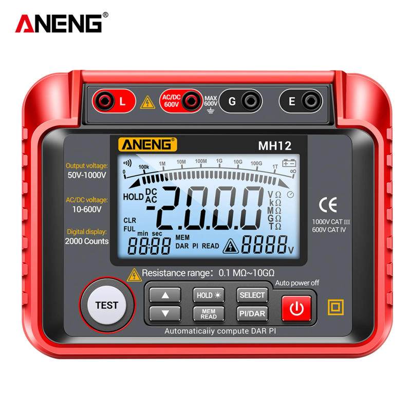 Description Picture 4 of itemANENG MH12 Insulation Resistance Tester Shaking Table High Precision Megger Digital Insulation Resistance Meter Voltage Meters