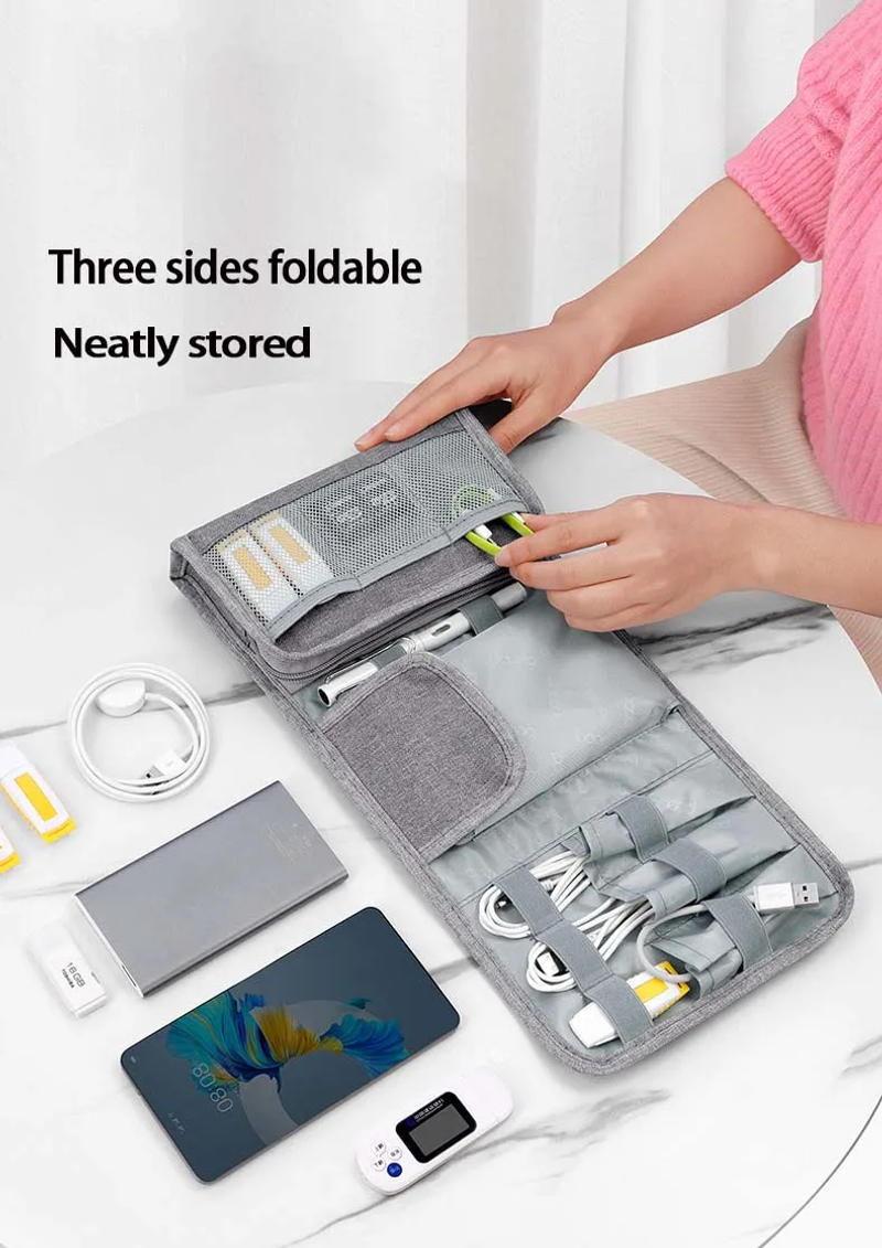 Description Picture 2 of itemPortable Electronic Storage Bag Travel Cable Clip Storage Box Electronic Accessories Waterproof Cables Digital Storage Bag