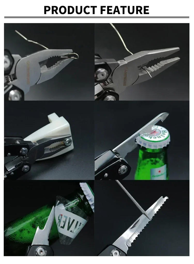 Description Picture 3 of itemOutdoor Multitool Camping Stainless Steel Edc Folding Multifunction Tools Emergency survival Knife Pliers huangziqi